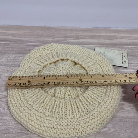Bonner Of Ireland Handknit Wool Beret Natural Cream NWT - Picture 6 of 6